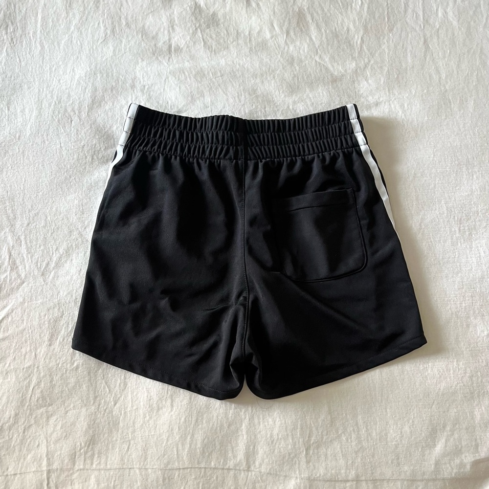 adidas Black 3-Stripes Women's Athletic Shorts - Picture 2 of 4